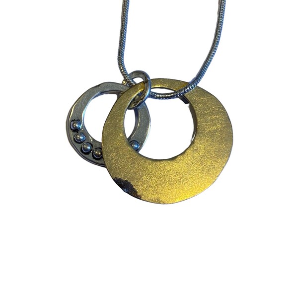 Chico's Shakira Gold Silver Toned Pendant Necklace NWT - Picture 7 of 8